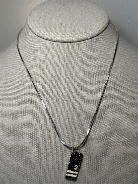 Dior Jewelry - Christian Dior Oblique Trotter Silver Tone Pendant Necklace CD Charm VTG